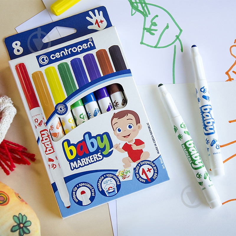 Фломастеры 8660 Baby 8 шт. Centropen - фото 5 Фломастеры 8660 Baby 8 шт. Centropen - фото 5