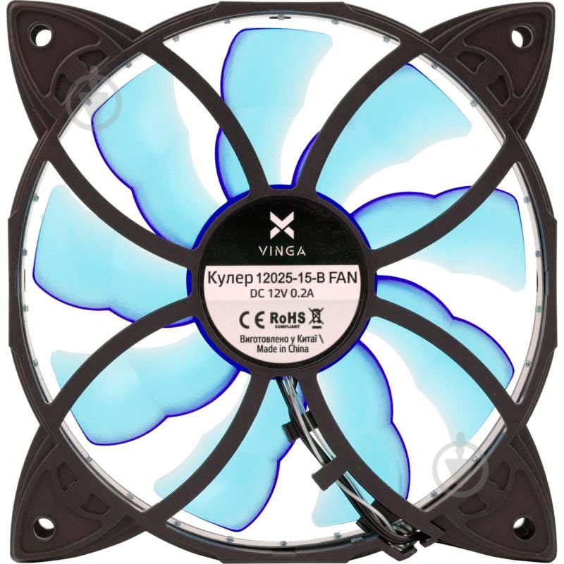 Корпусный кулер Vinga 12025-15-B - фото 1 Корпусный кулер Vinga 12025-15-B - фото 1