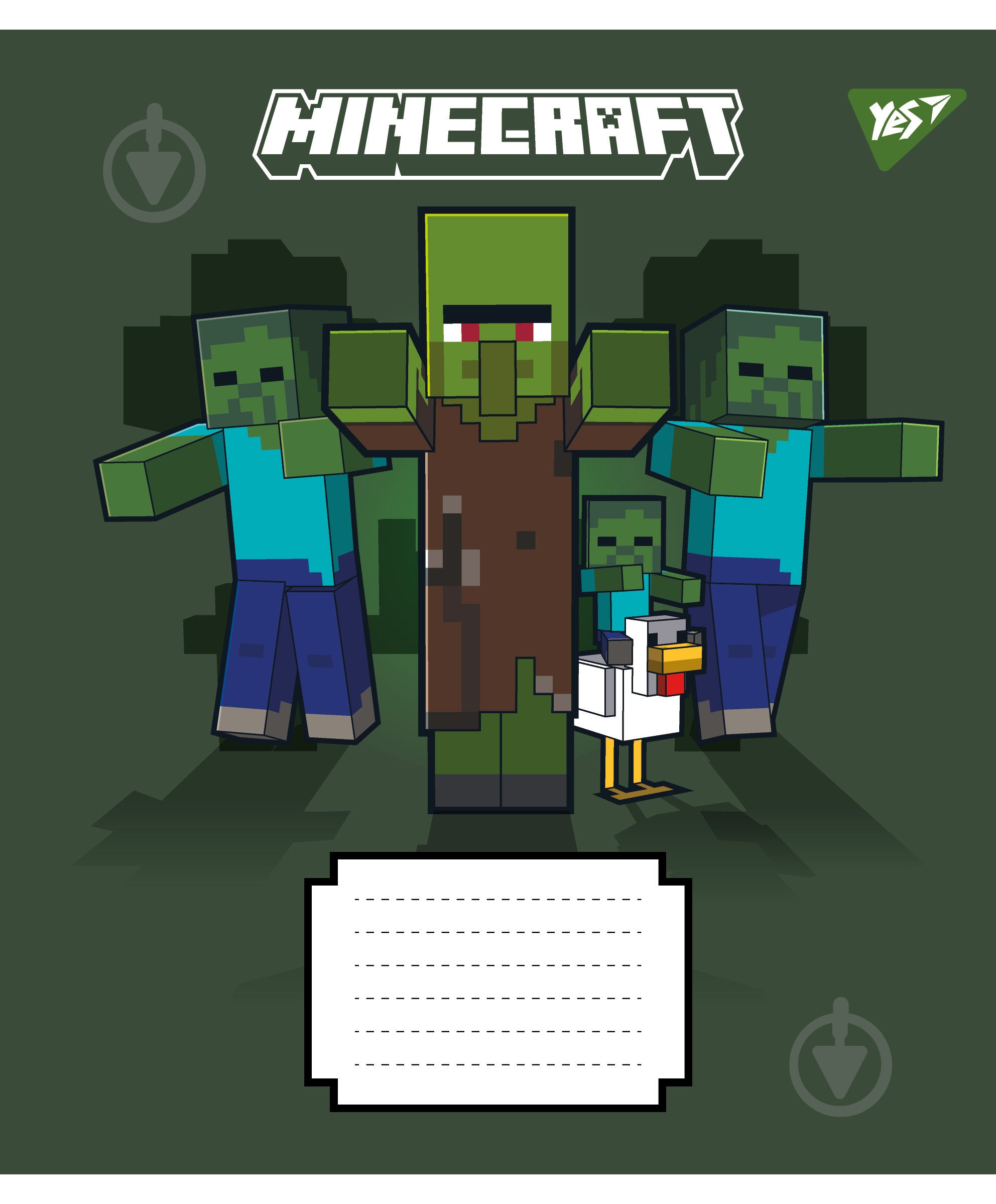 Набір шкільних зошитів Minecraft Signs 18 аркушів клітинка 5 шт. YES - фото 4