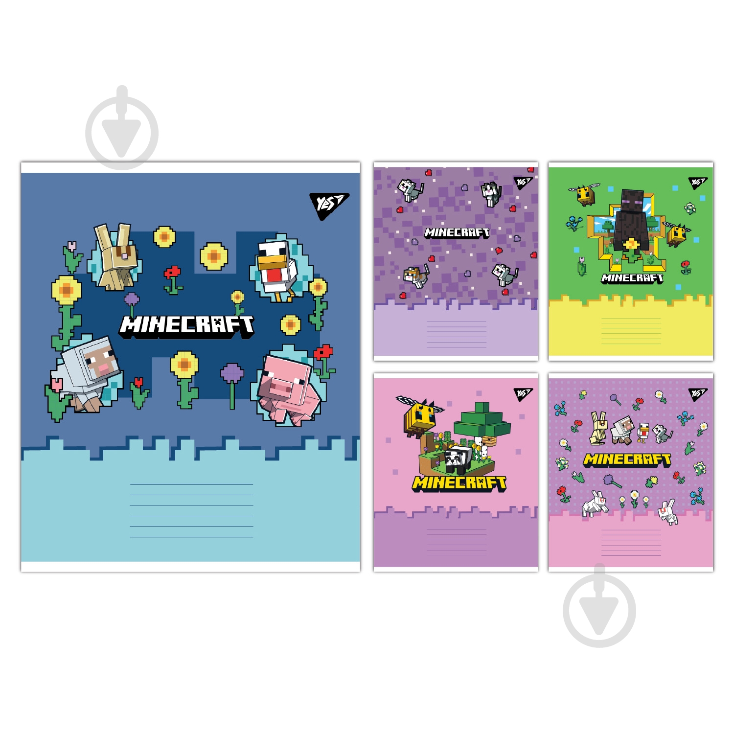 Набір шкільних зошитів Minecraft Spring 18 аркушів клітинка 5 шт. YES - фото 1 Набір шкільних зошитів Minecraft Spring 18 аркушів клітинка 5 шт. YES - фото 1