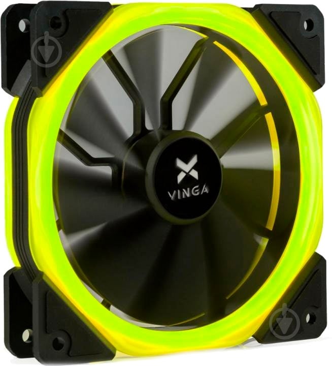Корпусный кулер Vinga LED fan-02 yellow - фото 1 Корпусный кулер Vinga LED fan-02 yellow - фото 1