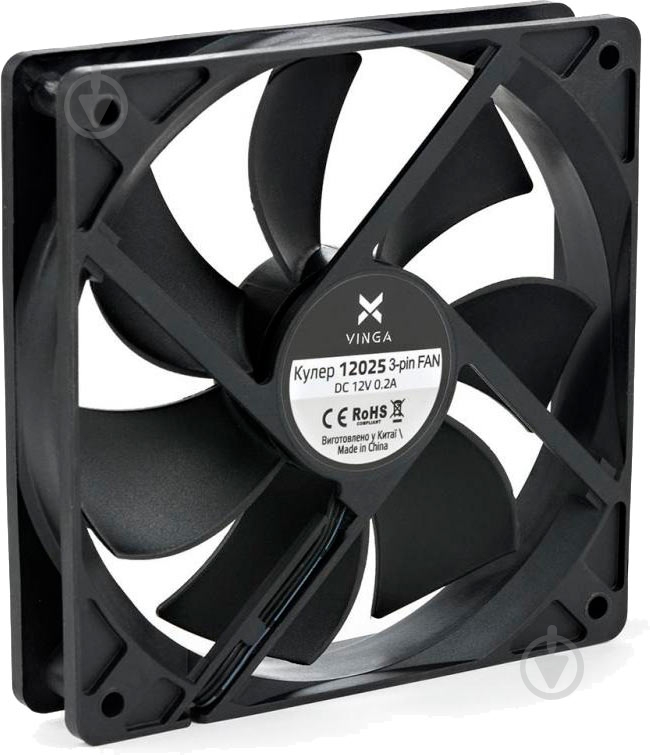 Корпусный кулер Vinga 12025 3-pin - фото 1 Корпусный кулер Vinga 12025 3-pin - фото 1