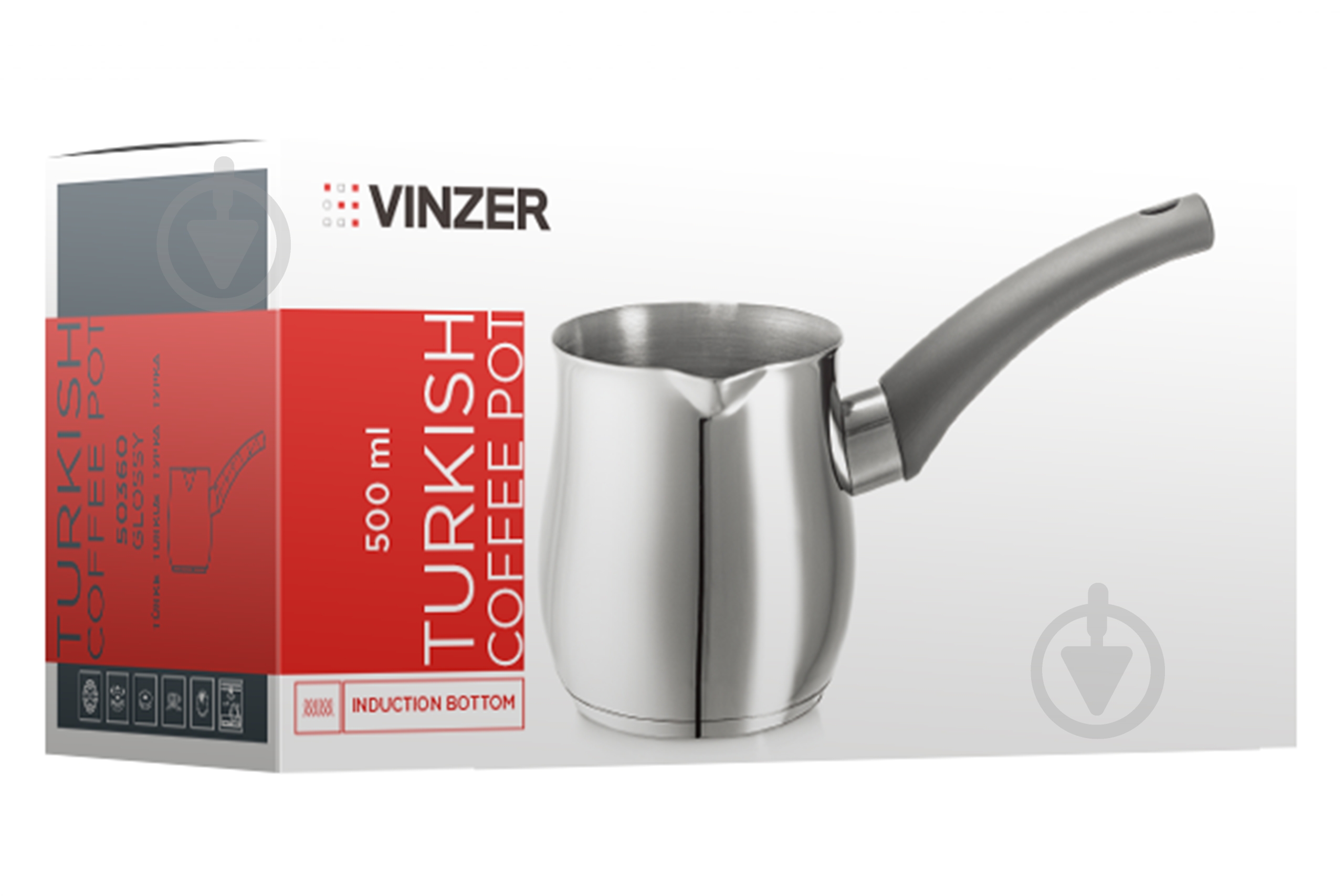 Турка Vinzer індукційна 0,5 л 89360 - фото 4 Турка Vinzer індукційна 0,5 л 89360 - фото 4