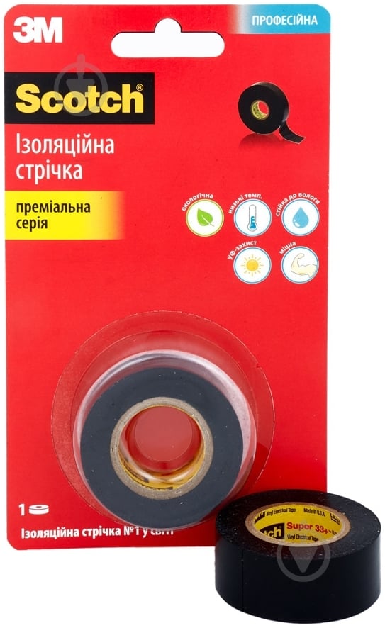 Изолента 3M 0,18x19 мм 6 м черная ПВХ 33+/UR - фото 3