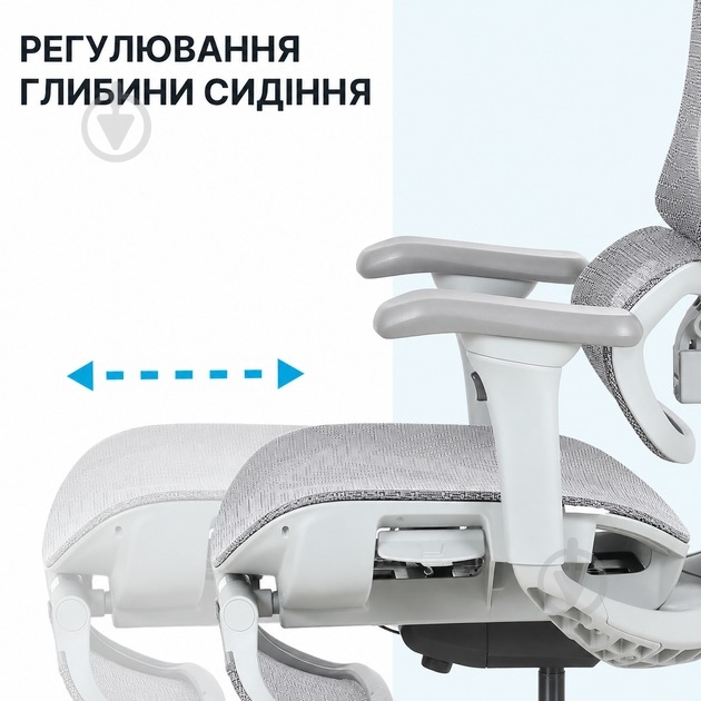 Кресло офисное OfficePro Onix OC975G серый - фото 10 Кресло офисное OfficePro Onix OC975G серый - фото 10