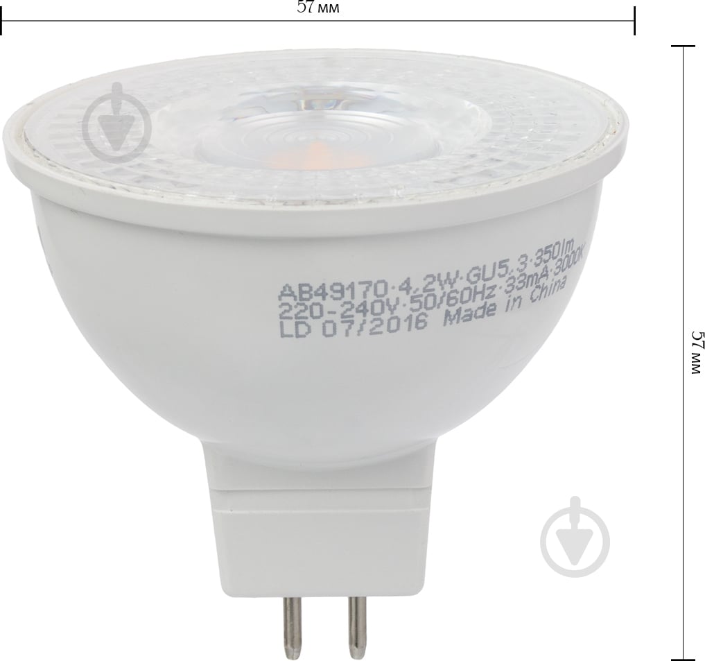 Лампа світлодіодна Osram 6 Вт MR16 матова GU5.3 220 В 3000 К 4052899981140 - фото 4