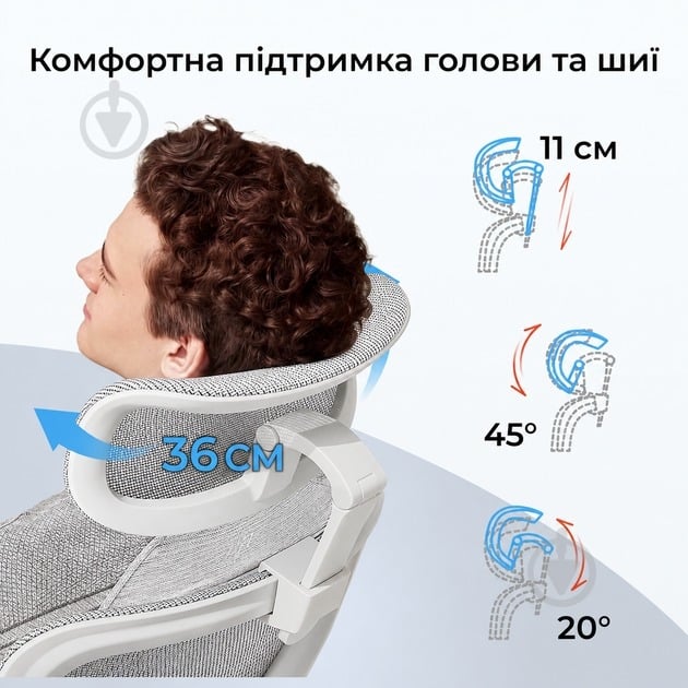 Кресло офисное Sihoo B100 B100-B102 белый - фото 10