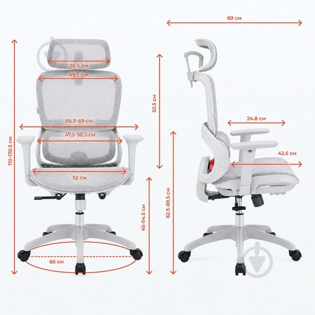 Кресло офисное Sihoo B100 B100-B102 белый - фото 14