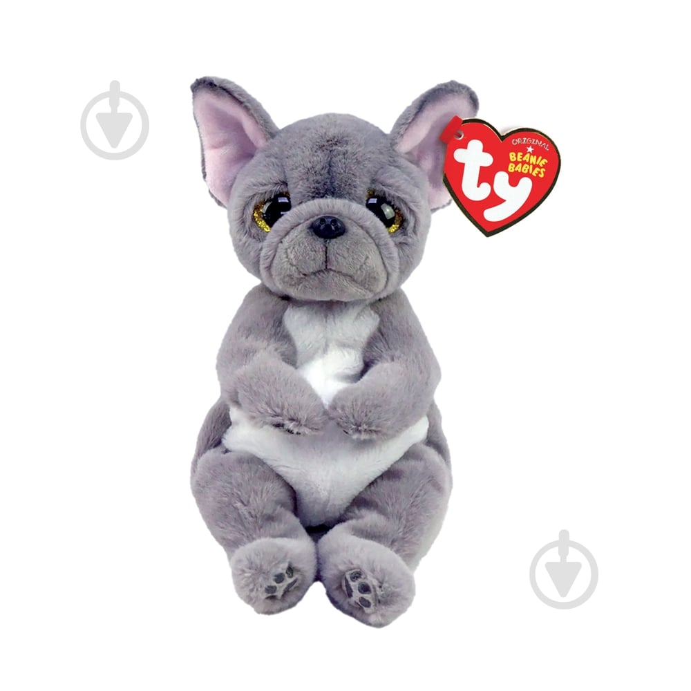 М'яка іграшка TY Beanie Bellies Сірий пес Wilfred 22 см сірий 40596 - фото 1