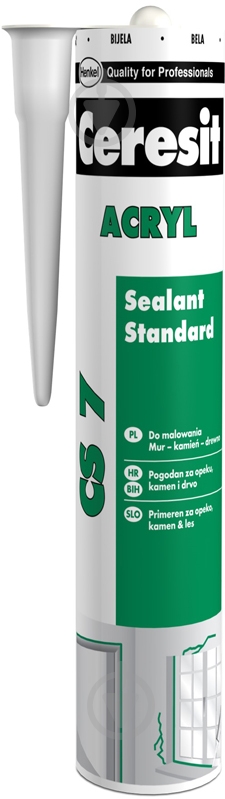 Герметик акриловый Ceresit CS 7 белый 280 мл - фото 1 Герметик акриловый Ceresit CS 7 белый 280 мл - фото 1