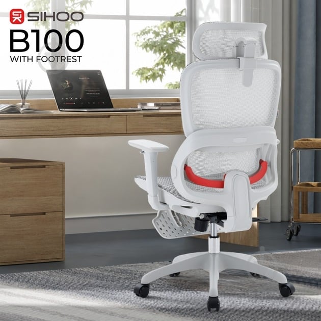 Кресло офисное Sihoo B100 B100-B102-JT белый - фото 2