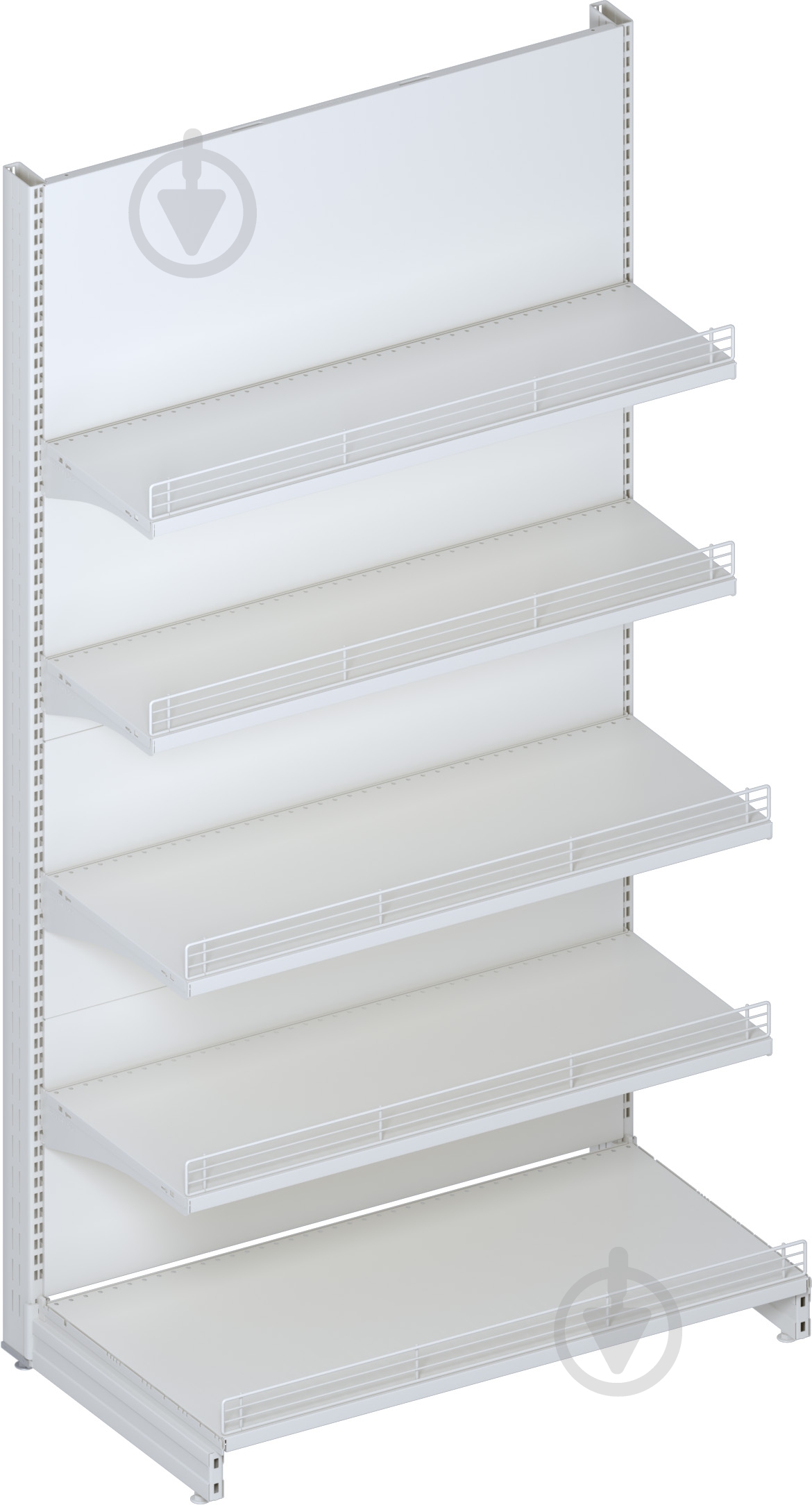 Modern-Expo Стелаж торговый островной Modern-Expo 1930 1000 500 торцевой (5 полиць) в застройке - фото 1