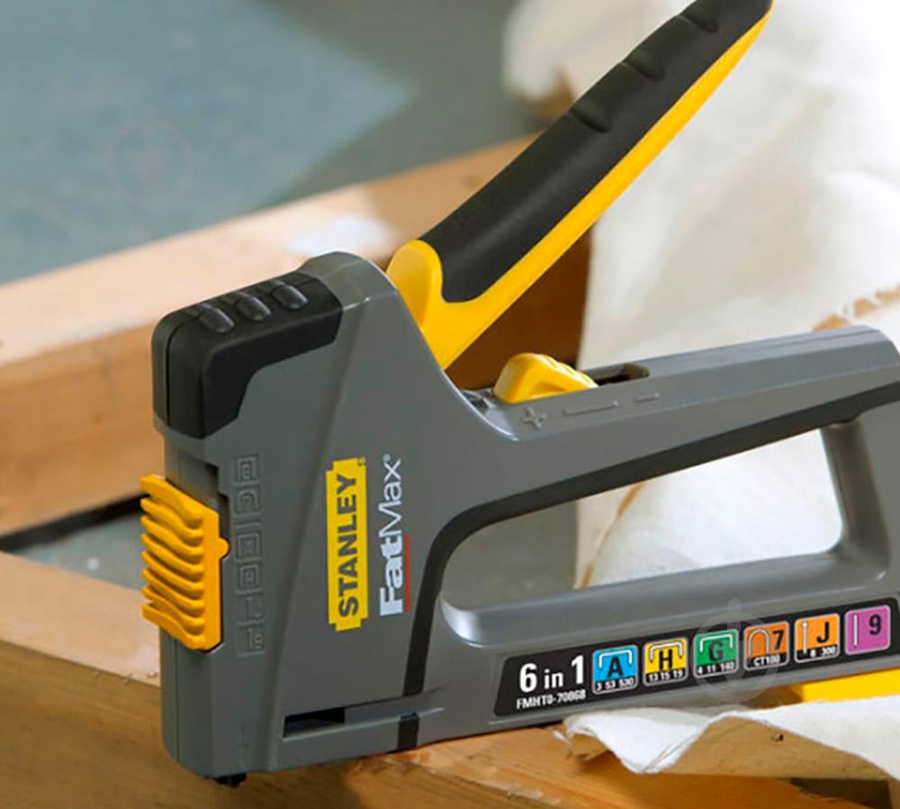 Степлер Stanley FMHT6-70868 FatMax 6 в 1, регулирования, 6-14 мм., Тип 53 + 140, пластик, гвозди, булавки - фото 16 Степлер Stanley FMHT6-70868 FatMax 6 в 1, регулирования, 6-14 мм., Тип 53 + 140, пластик, гвозди, булавки - фото 16