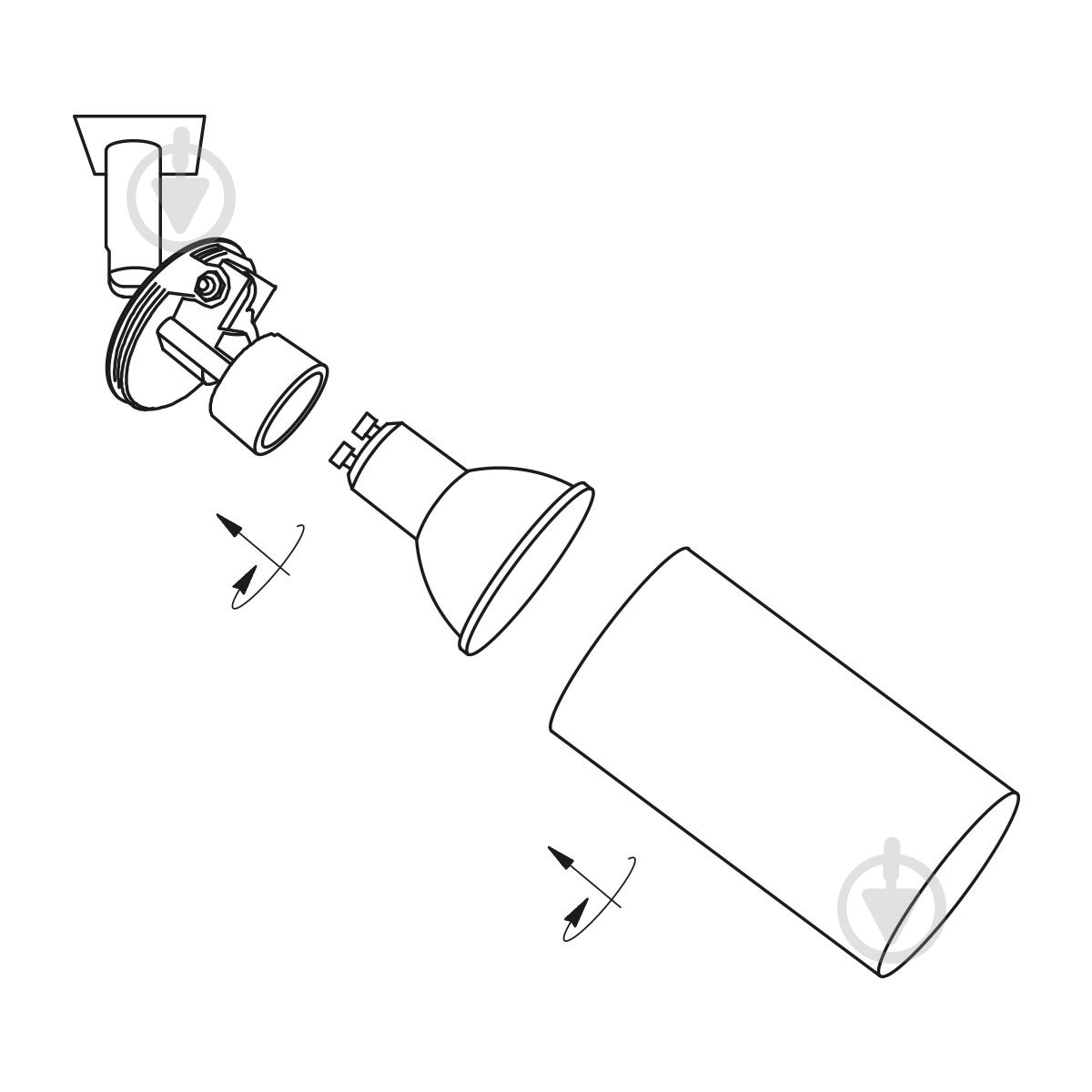 Трековый прожектор LIGHT SET HOOK TR 5509 GU10 белый - фото 2