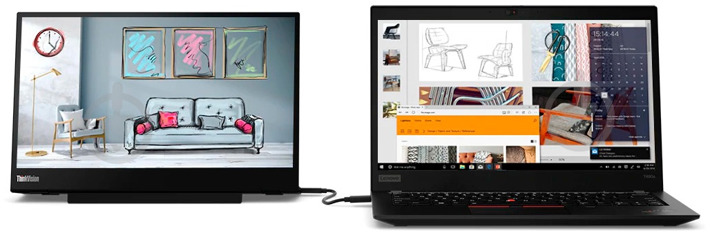 Монитор Lenovo ThinkVision M14 14" (61DDUAT6UA) - фото 9