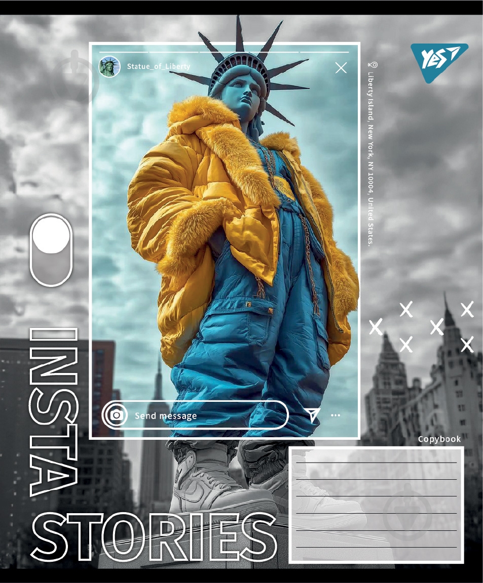 Набір шкільних зошитів Insta Storys 48 аркушів клітинка 5 шт. YES - фото 2