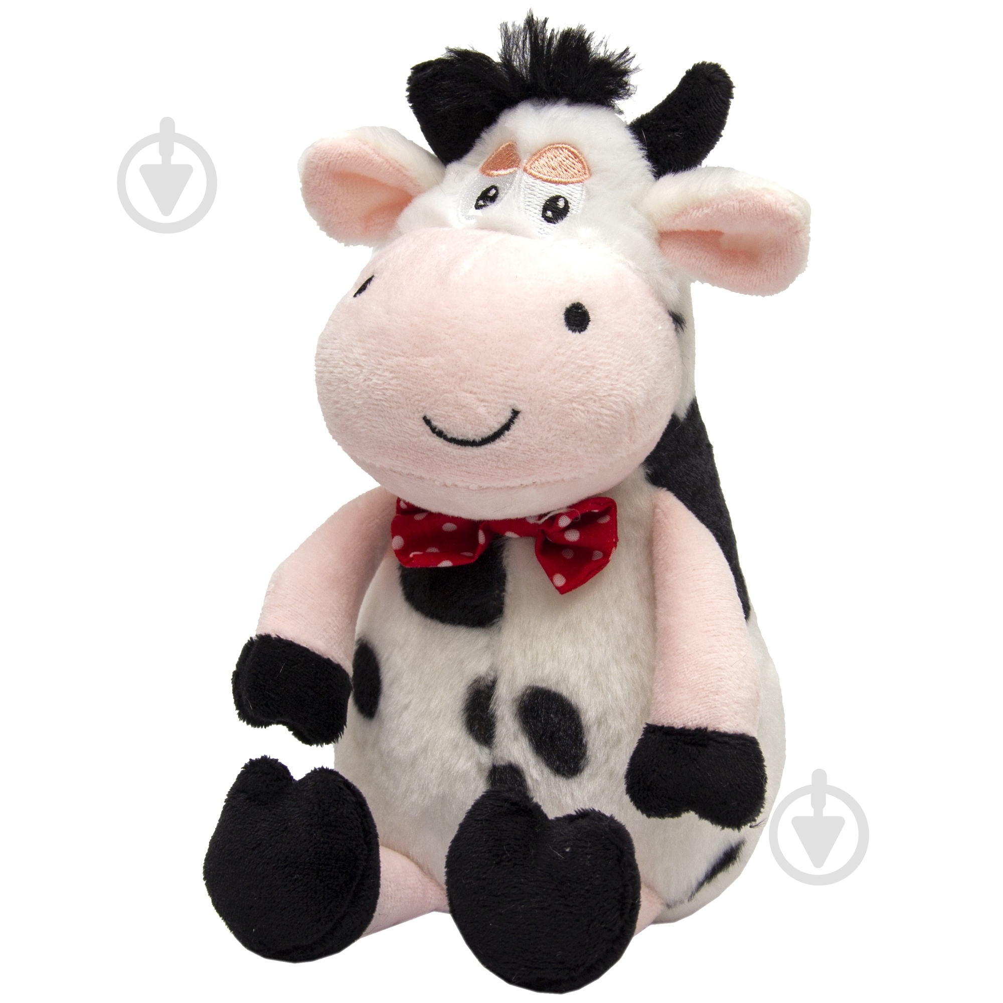 М'яка іграшка Девілон Бичок з краваткою 18 см чорний із білим 394707 - фото 1