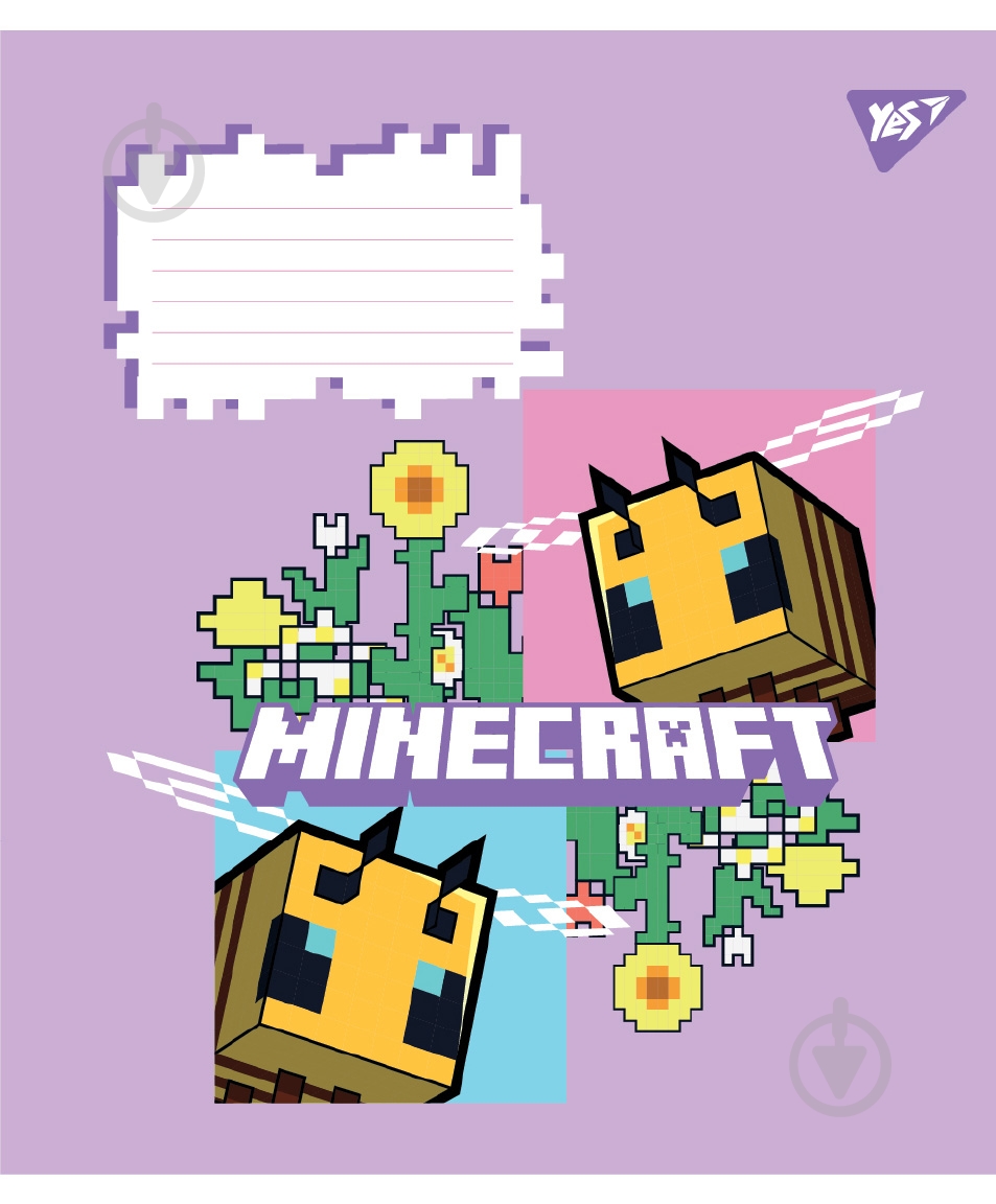 Набір шкільних зошитів Minecraft Flowers 12 аркушів коса лінія 5 шт. YES - фото 3