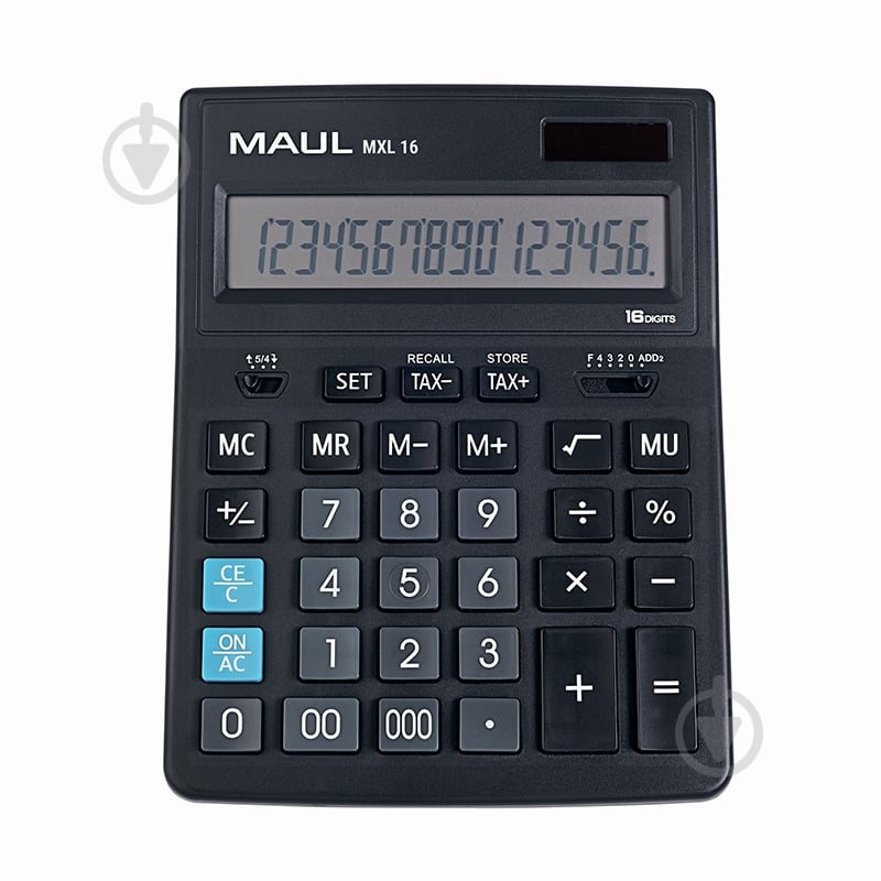 Калькулятор настільний 16 розрядів з обчисленням податків чорний MXL16 (7267890) Maul - фото 1