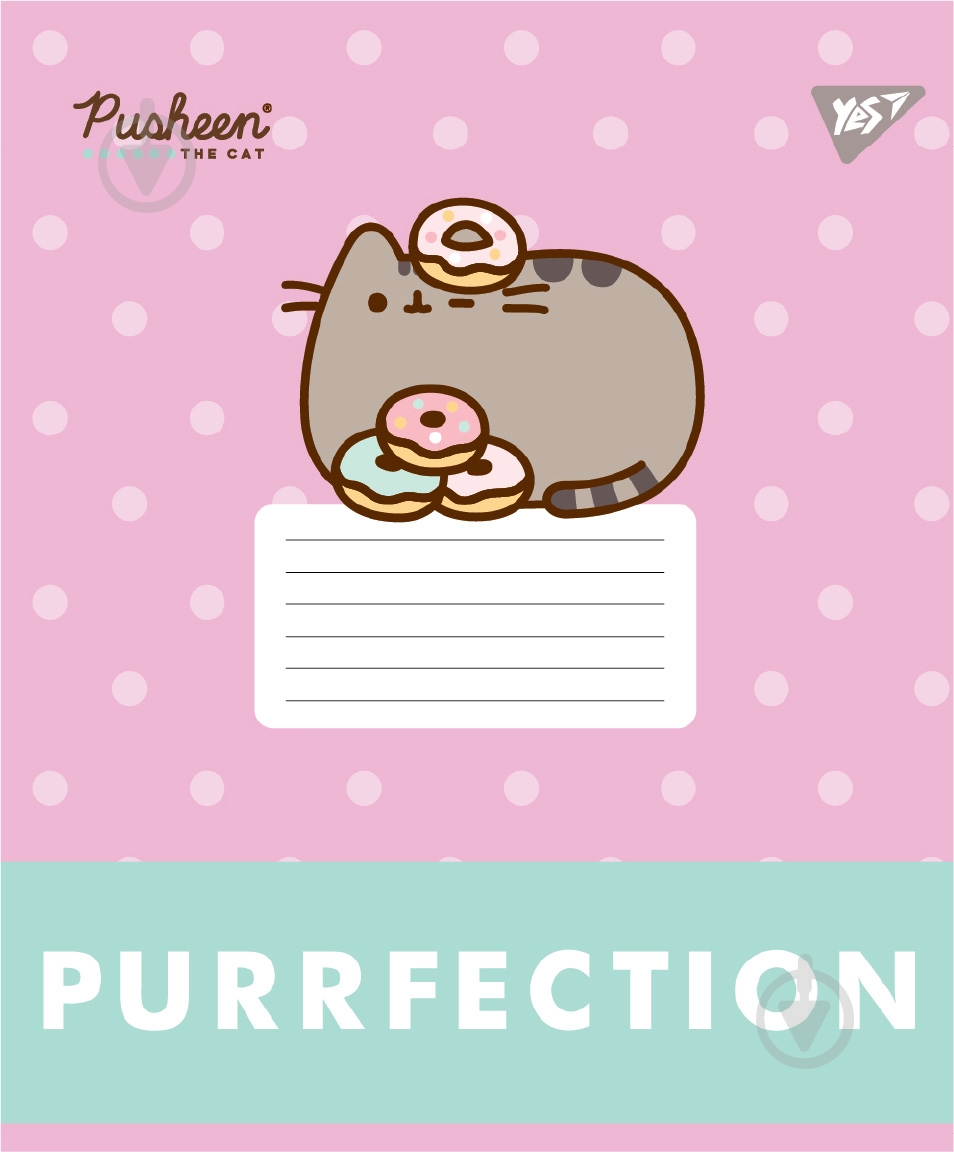 Набір шкільних зошитів Pusheen Candy 12 аркушів коса лінія 5 шт. YES - фото 5