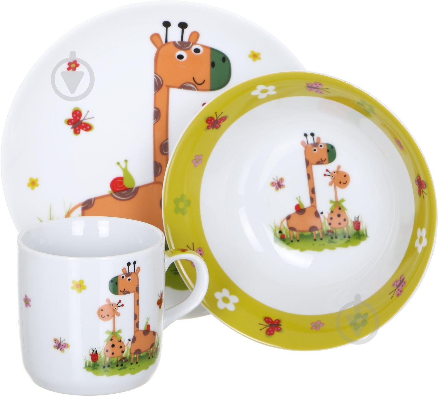 Набор детской посуды Giraffe 3 предмета - фото 1