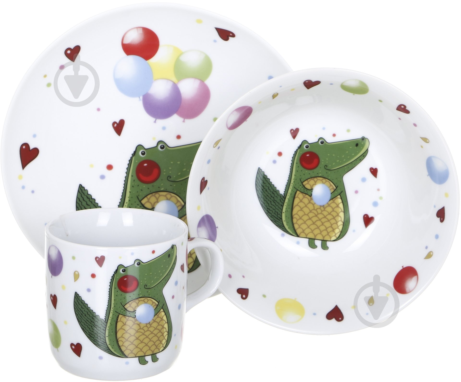 Набор детской посуды Crocodile 3 предмета - фото 1 Набор детской посуды Crocodile 3 предмета - фото 1