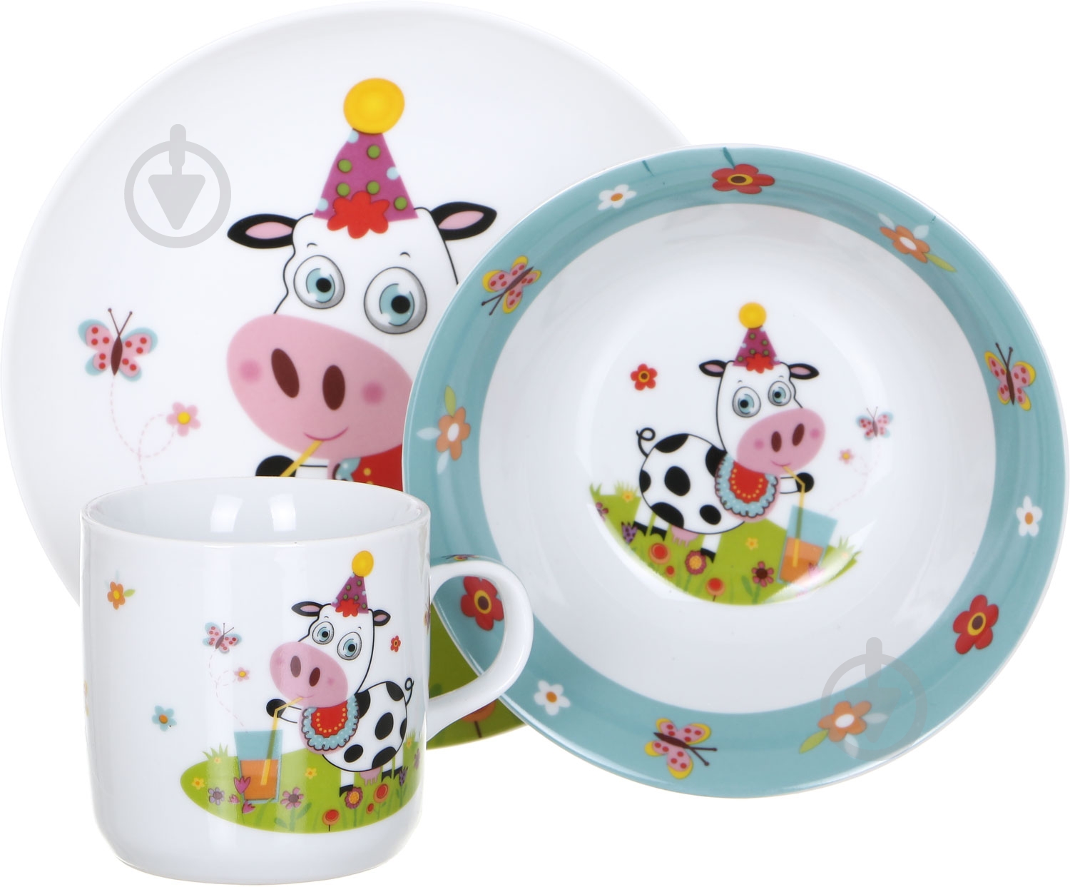 Набор детской посуды Cow 3 предмета - фото 1