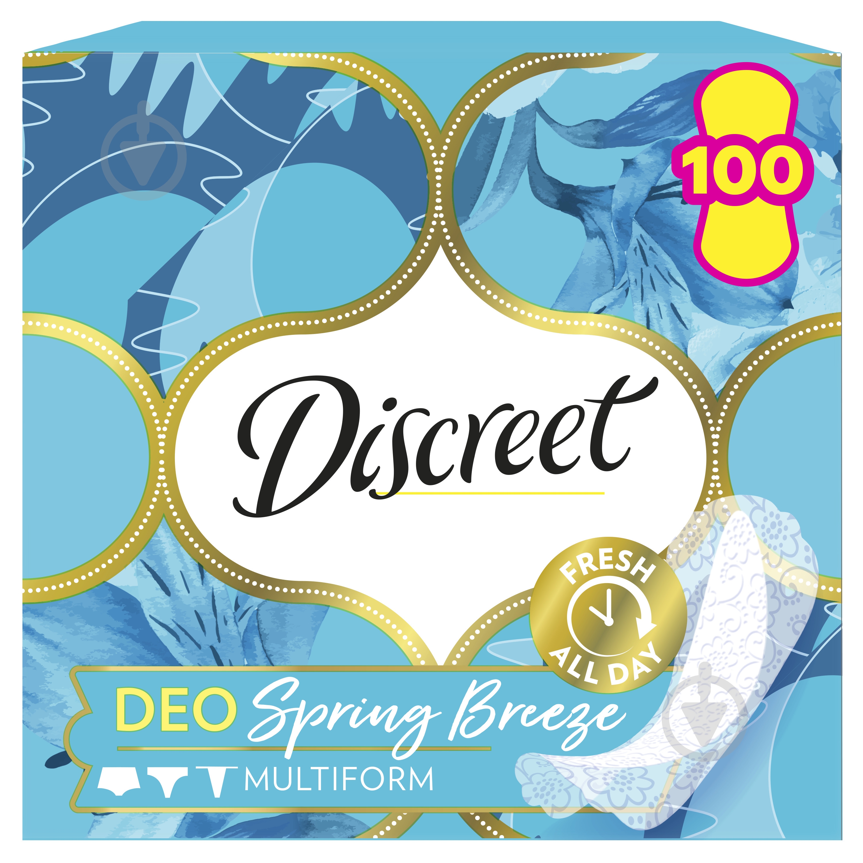 Прокладки щоденні Discreet Deo Spring Breeze 100 шт. - фото 1 Прокладки щоденні Discreet Deo Spring Breeze 100 шт. - фото 1