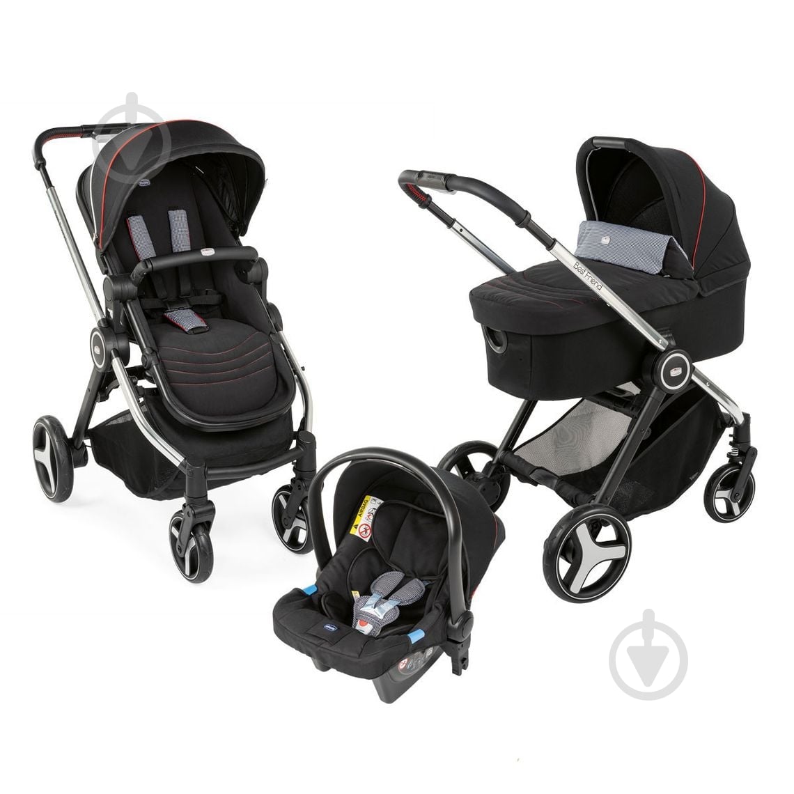 ᐉ Коляска 3 в 1 Chicco Trio Best Friend черный (79421.35) • Краща