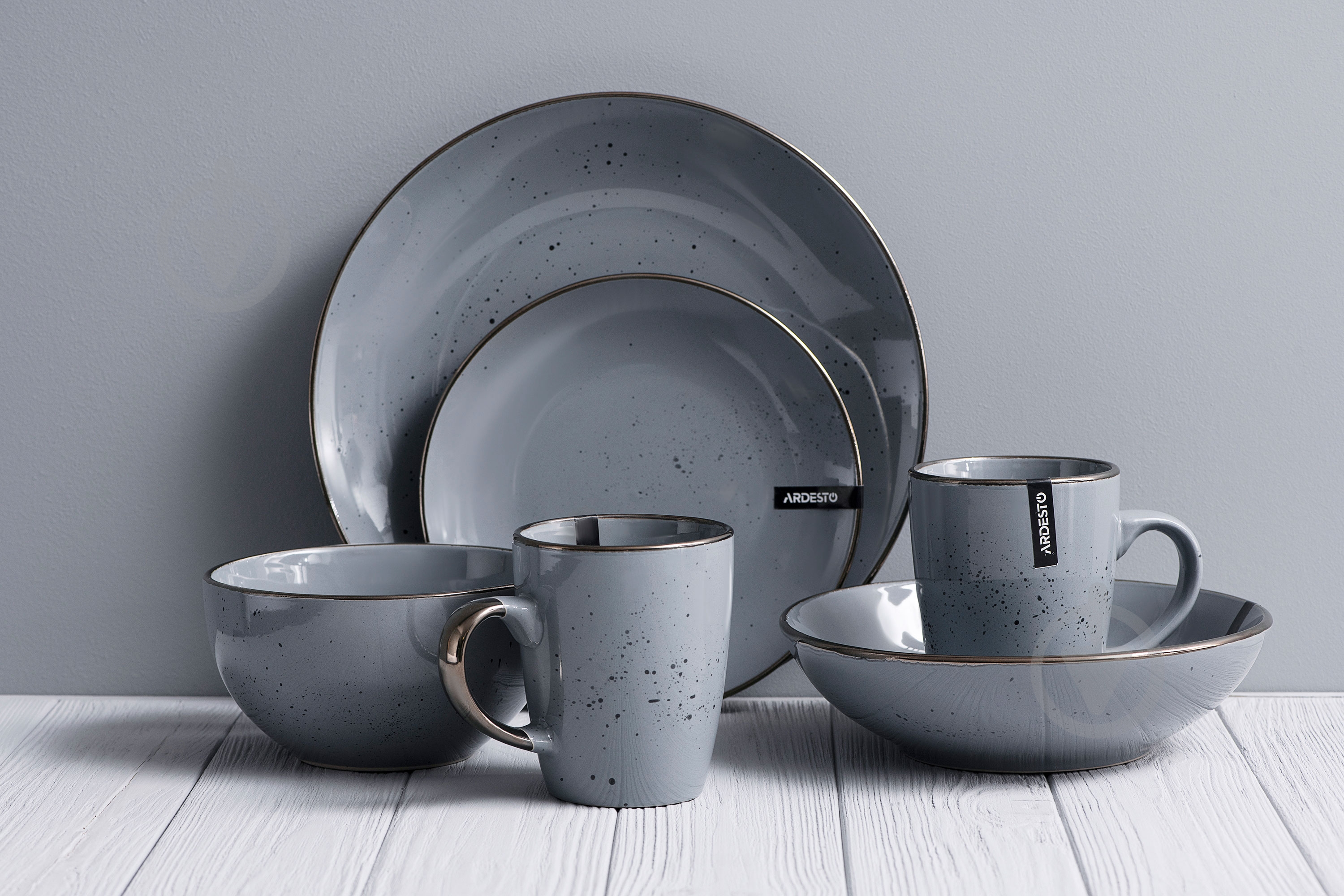 ᐉ Тарілка обідня Ardesto Bagheria 26 см Grey AR2926GREY • Краща
