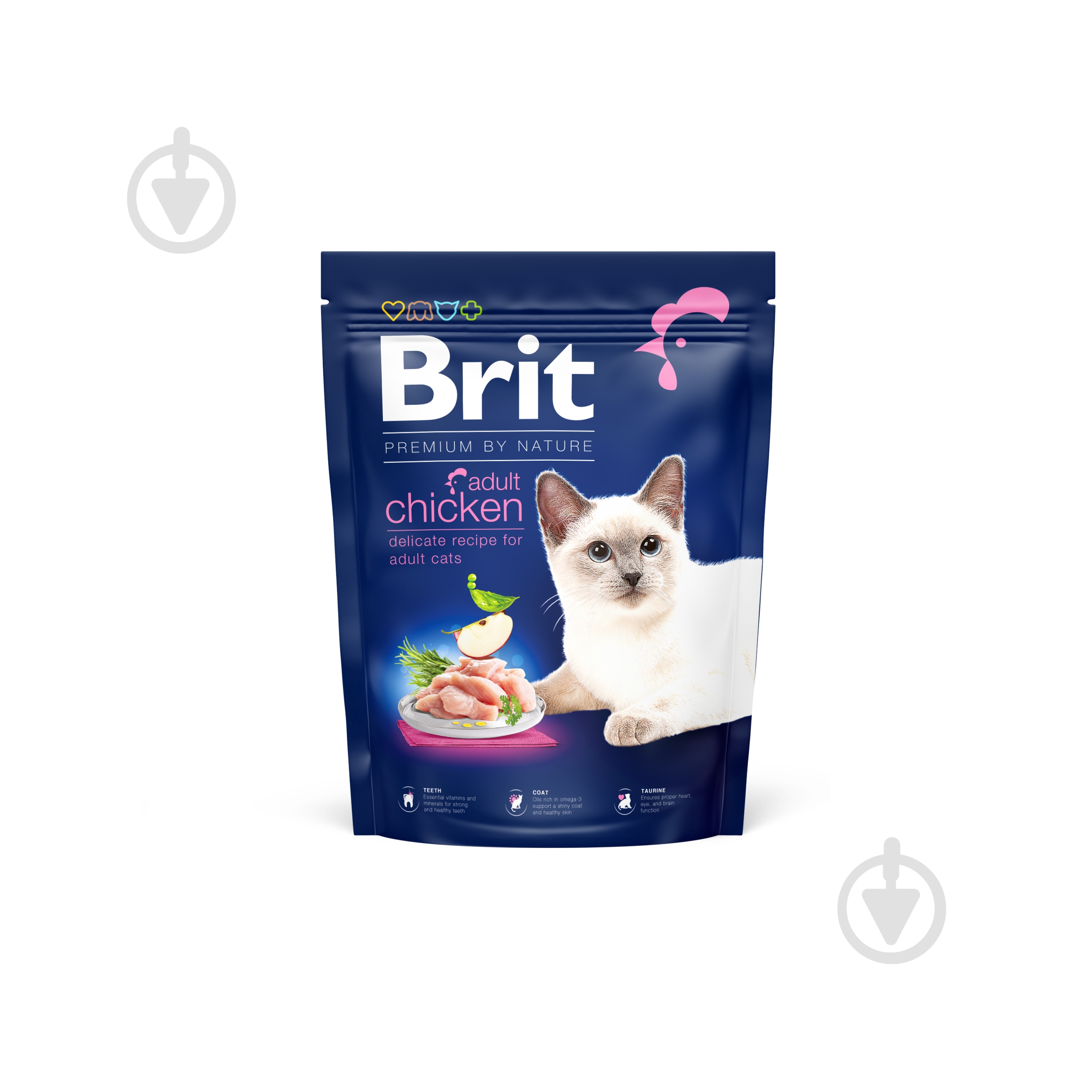 Корм для дорослих котів Brit Premium By Nature з куркою 300 г - фото 1