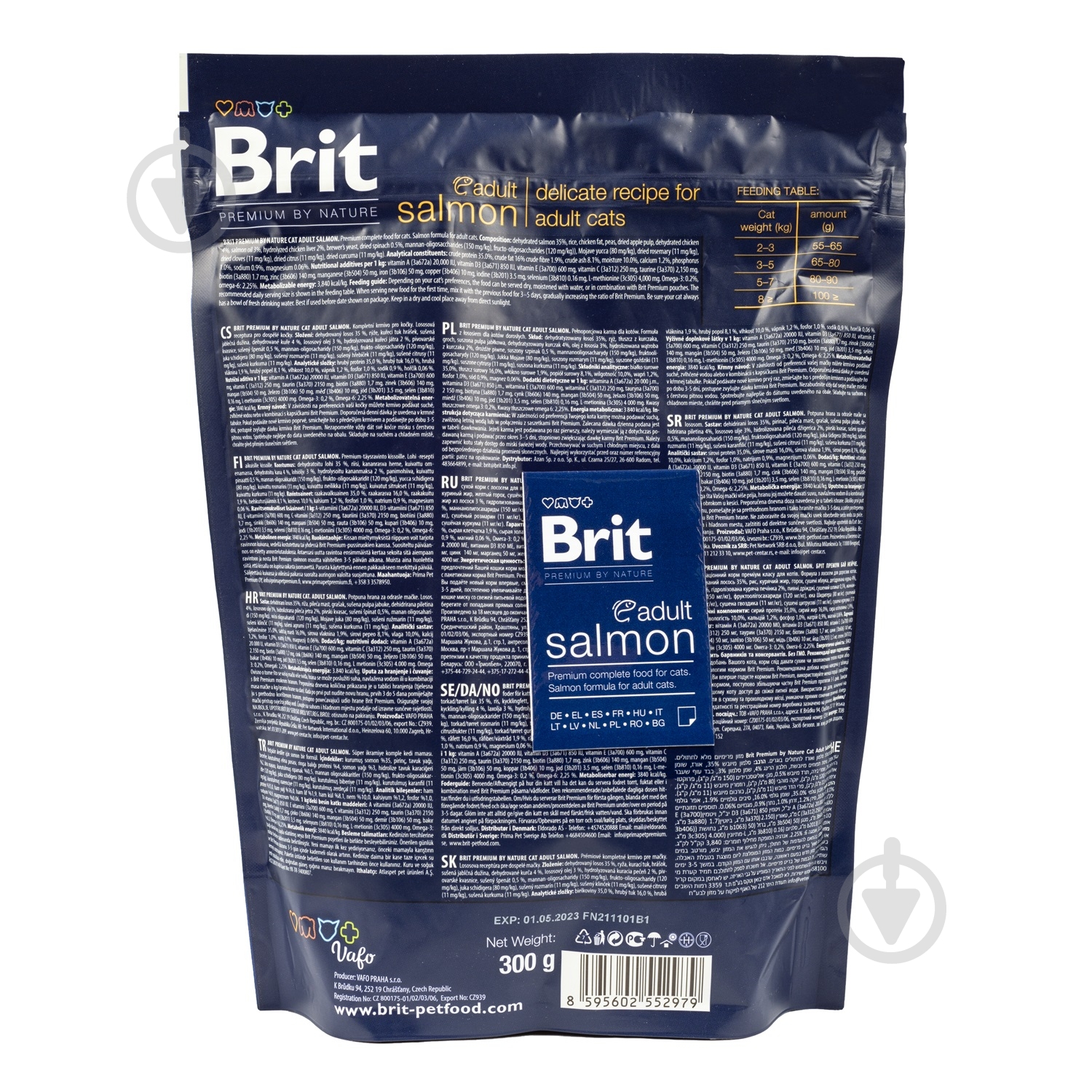 Корм для взрослых котов Brit Premium By Nature с лососем 300 г - фото 2