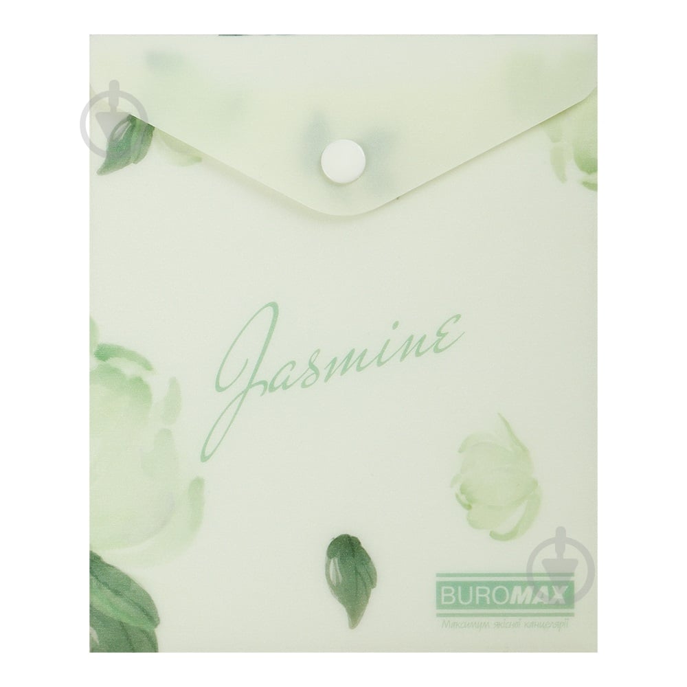 Папка-конверт на кнопке JASMINE ARABESKI А6 полупрозрачная мятная Buromax BM.3922-38 - фото 1 Папка-конверт на кнопке JASMINE ARABESKI А6 полупрозрачная мятная Buromax BM.3922-38 - фото 1