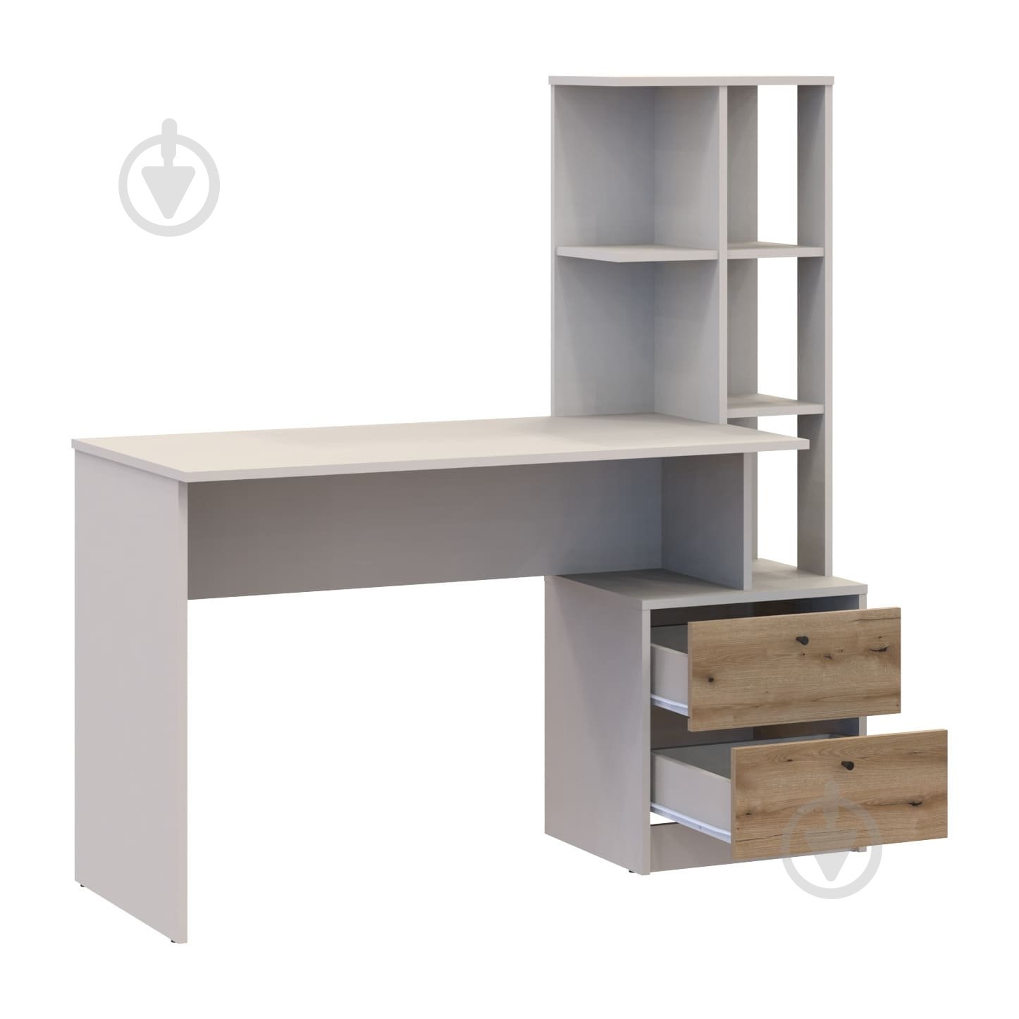 Стіл письмовий Doros Т7 1380х1360х550 мм кашемір/дуб евок прибережний - фото 5