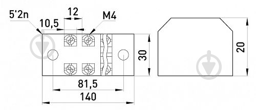 Колодка клемна захищена E.NEXT e.tc.protect.25.10 25А 10 полюсів чорний - фото 2
