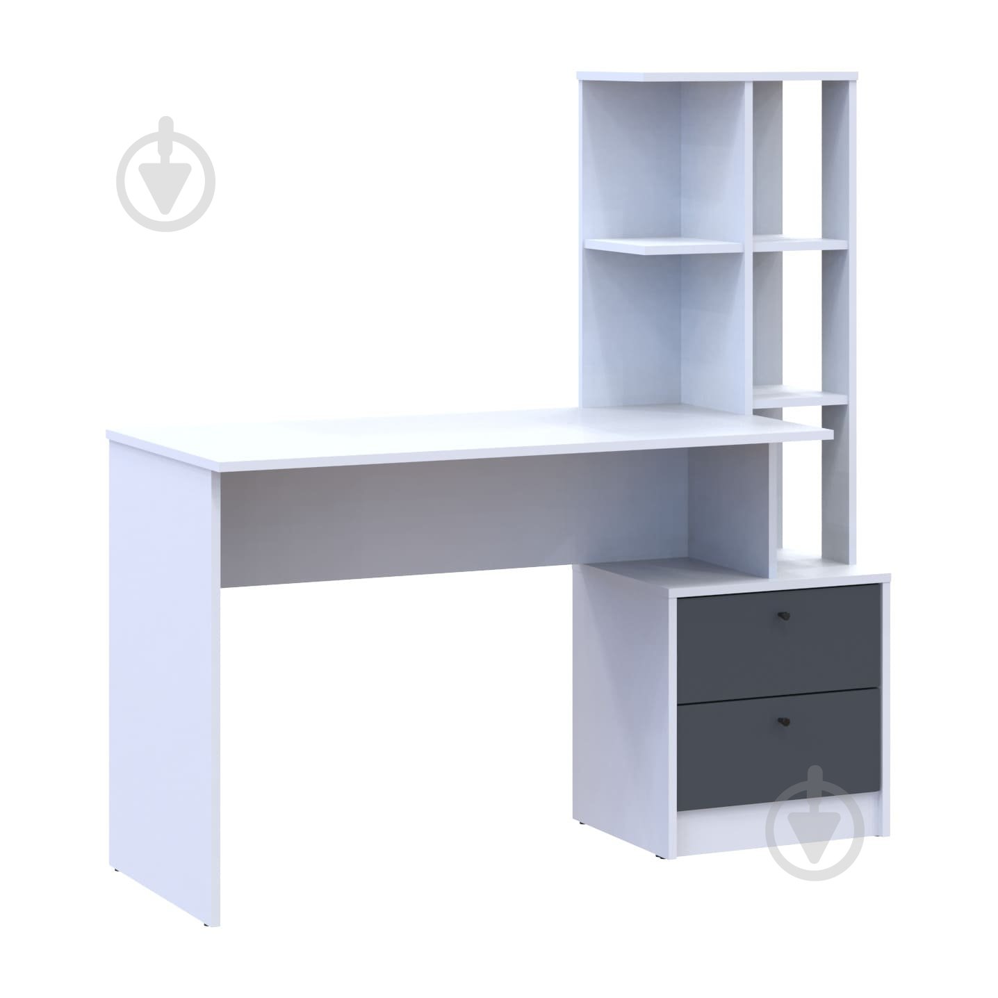 Стол письменный Doros Т7 1380х1360х55 мм белый/графит - фото 3