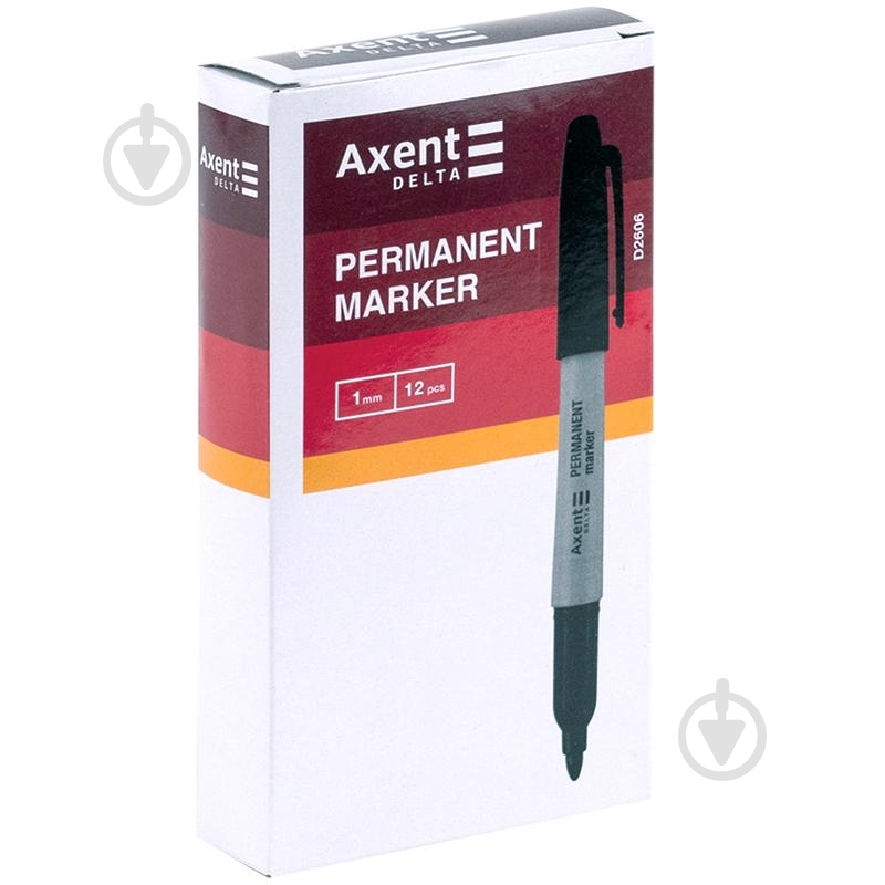 Маркер перманентный Axent Permanent 1 мм круглый черный D2606-01 - фото 2