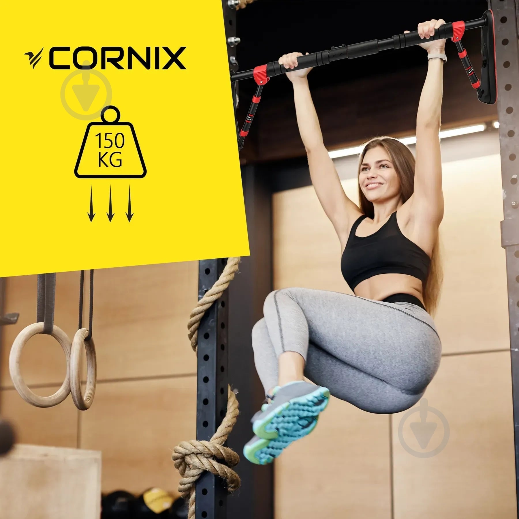 Турнік настінний Cornix XR-0290 SS25 120 см - фото 22 Турнік настінний Cornix XR-0290 SS25 120 см - фото 22