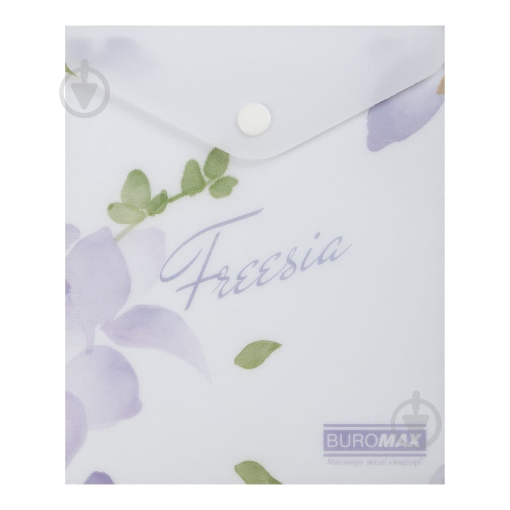 Папка-конверт на кнопке FREESIA ARABESKI А6 полупрозрачная сиреневая Buromax BM.3922-26 - фото 1 Папка-конверт на кнопке FREESIA ARABESKI А6 полупрозрачная сиреневая Buromax BM.3922-26 - фото 1