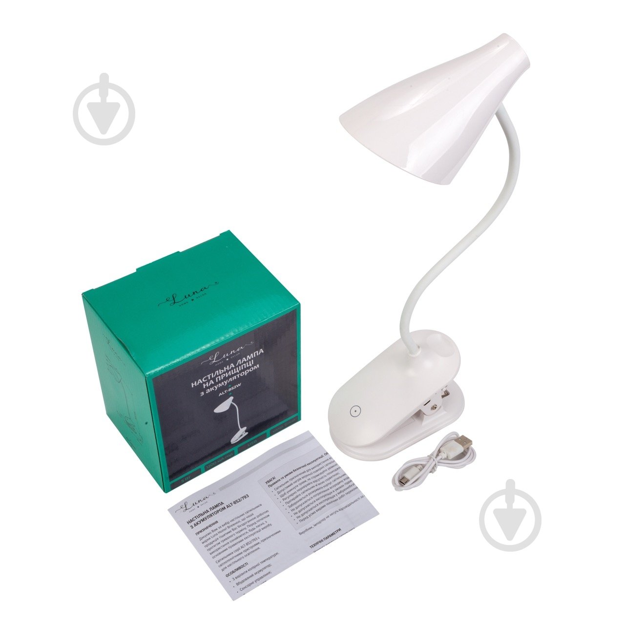 Настольная лампа аккумуляторная Luna Home 5 Вт без цоколя белый ALT-852W - фото 6