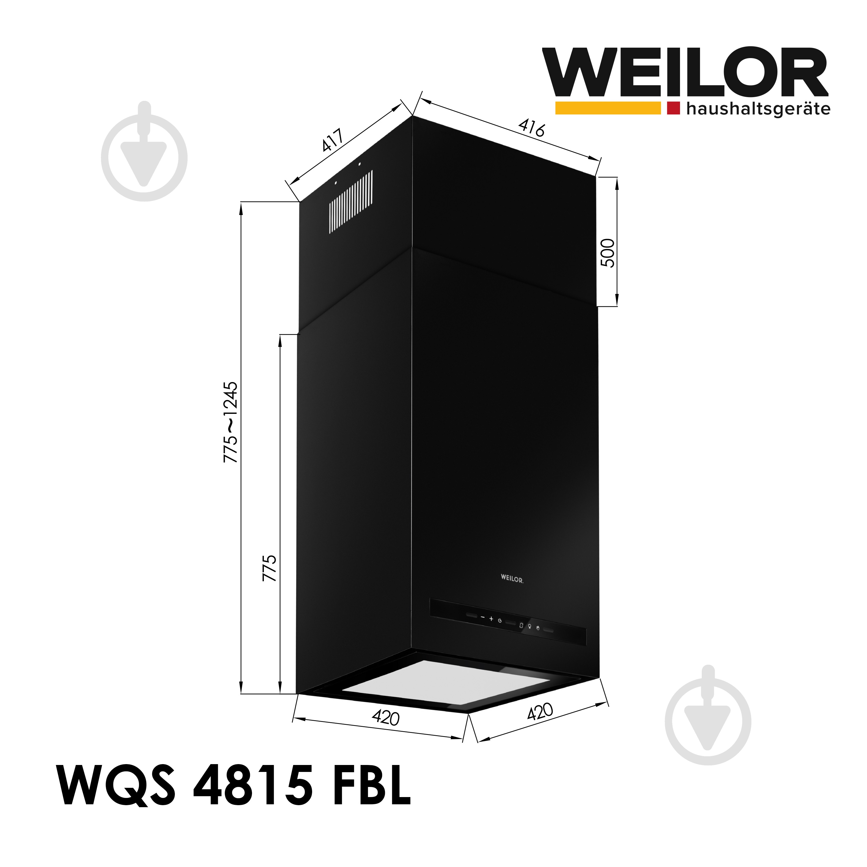 Витяжка WEILOR WQS 4815 FBL - фото 13 Витяжка WEILOR WQS 4815 FBL - фото 13