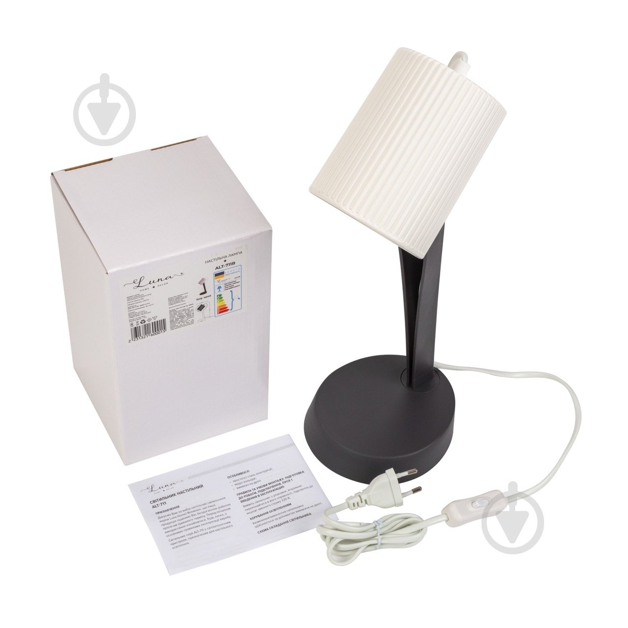 Настільна лампа Luna 1x25 Вт E14 чорний ALT-711B - фото 6 Настільна лампа Luna 1x25 Вт E14 чорний ALT-711B - фото 6