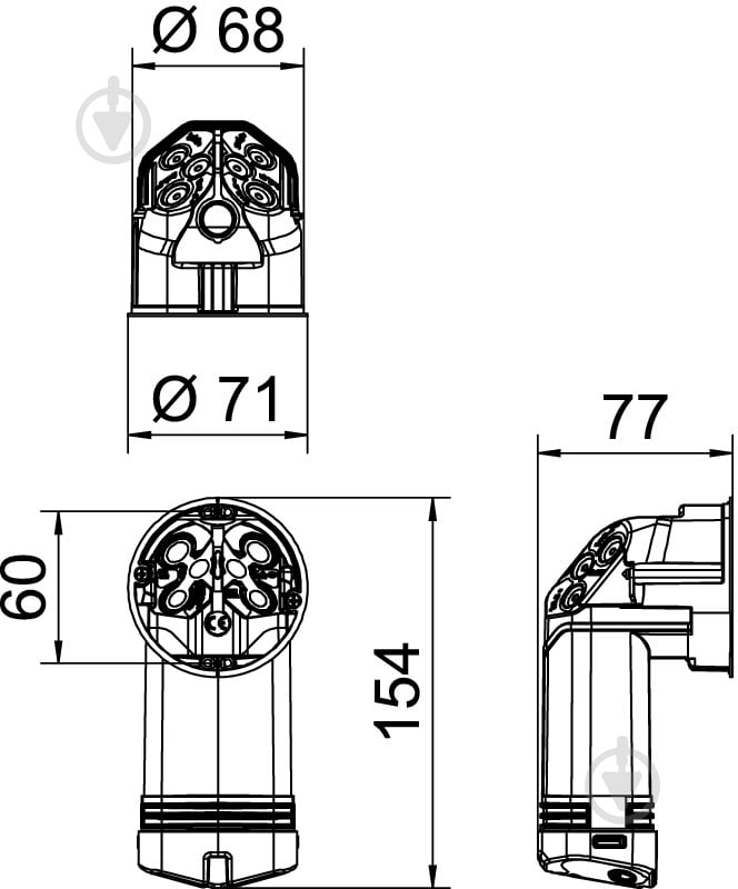 Коробка установча OBO Bettermann Коробка HE 74-L з додатк. простором для гіпсокартонних стін 10 шт. поліпропілен 2003828{/ - фото 3