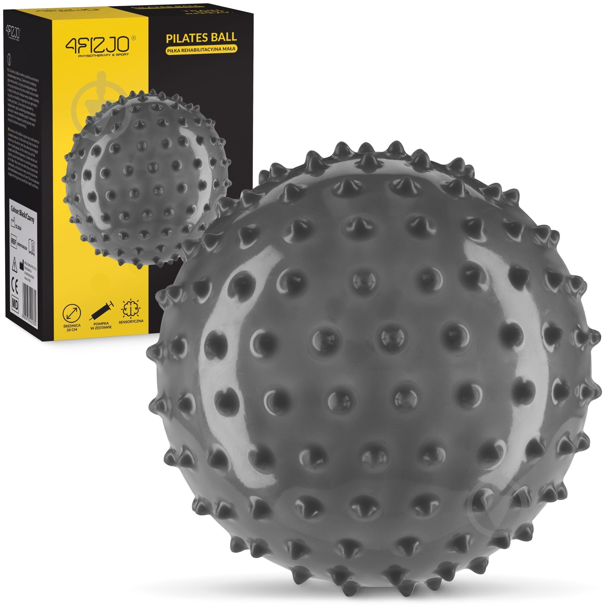 Гімнастичний м'яч 4fizjo (масажний) Black d20 см P-5905973402330 - фото 1 Гімнастичний м'яч 4fizjo (масажний) Black d20 см P-5905973402330 - фото 1