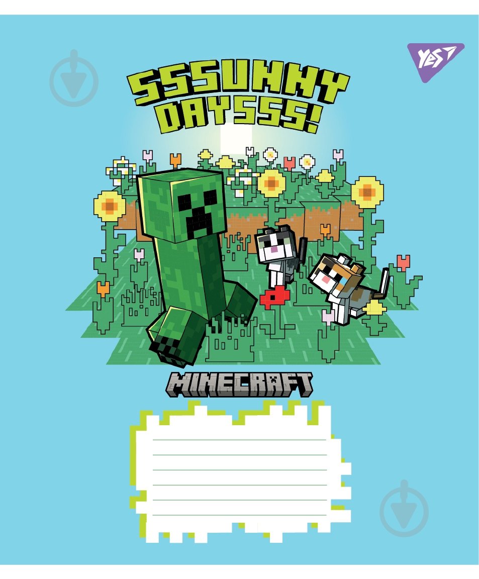 Набір шкільних зошитів Minecraft Flowers 24 аркуші лінія 5 шт. YES - фото 2