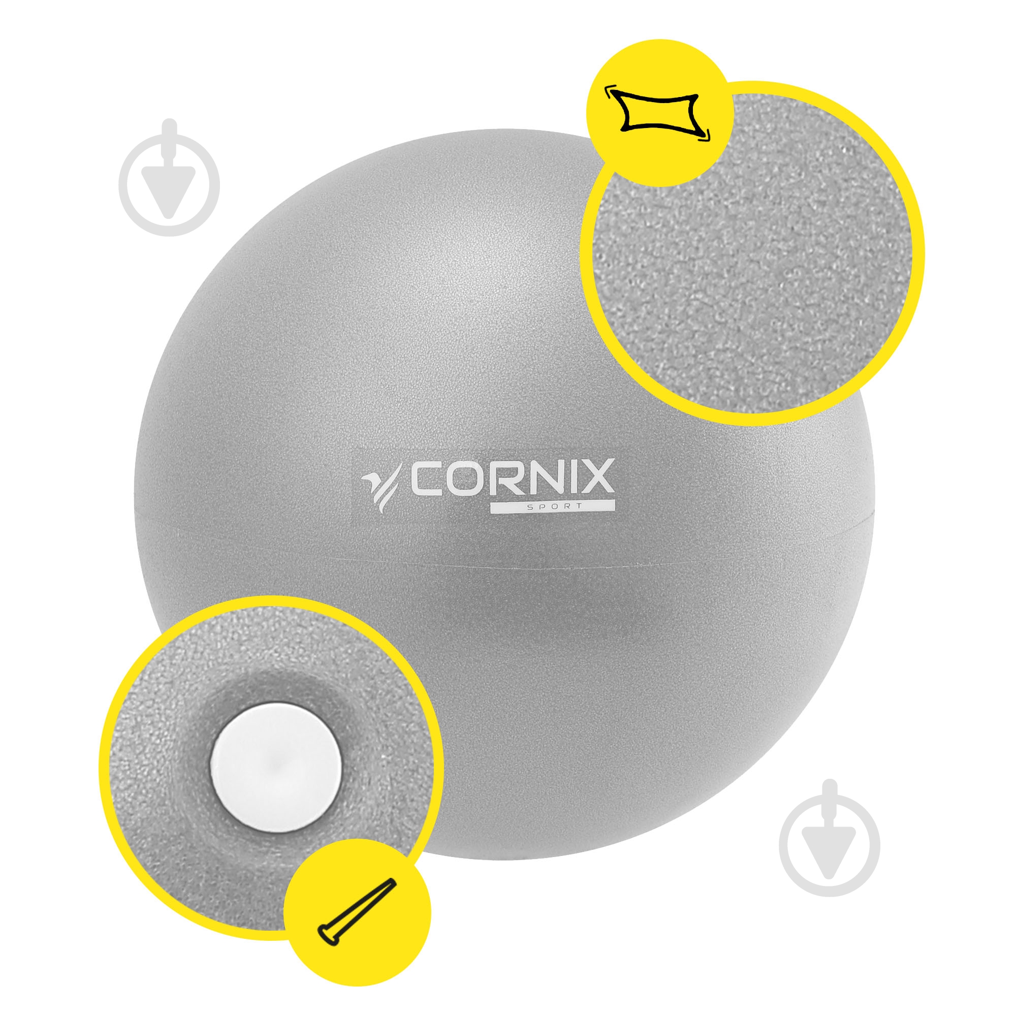 Гімнастичний м'яч Cornix MiniGYMball Grey d22 см XR-0227 - фото 6 Гімнастичний м'яч Cornix MiniGYMball Grey d22 см XR-0227 - фото 6