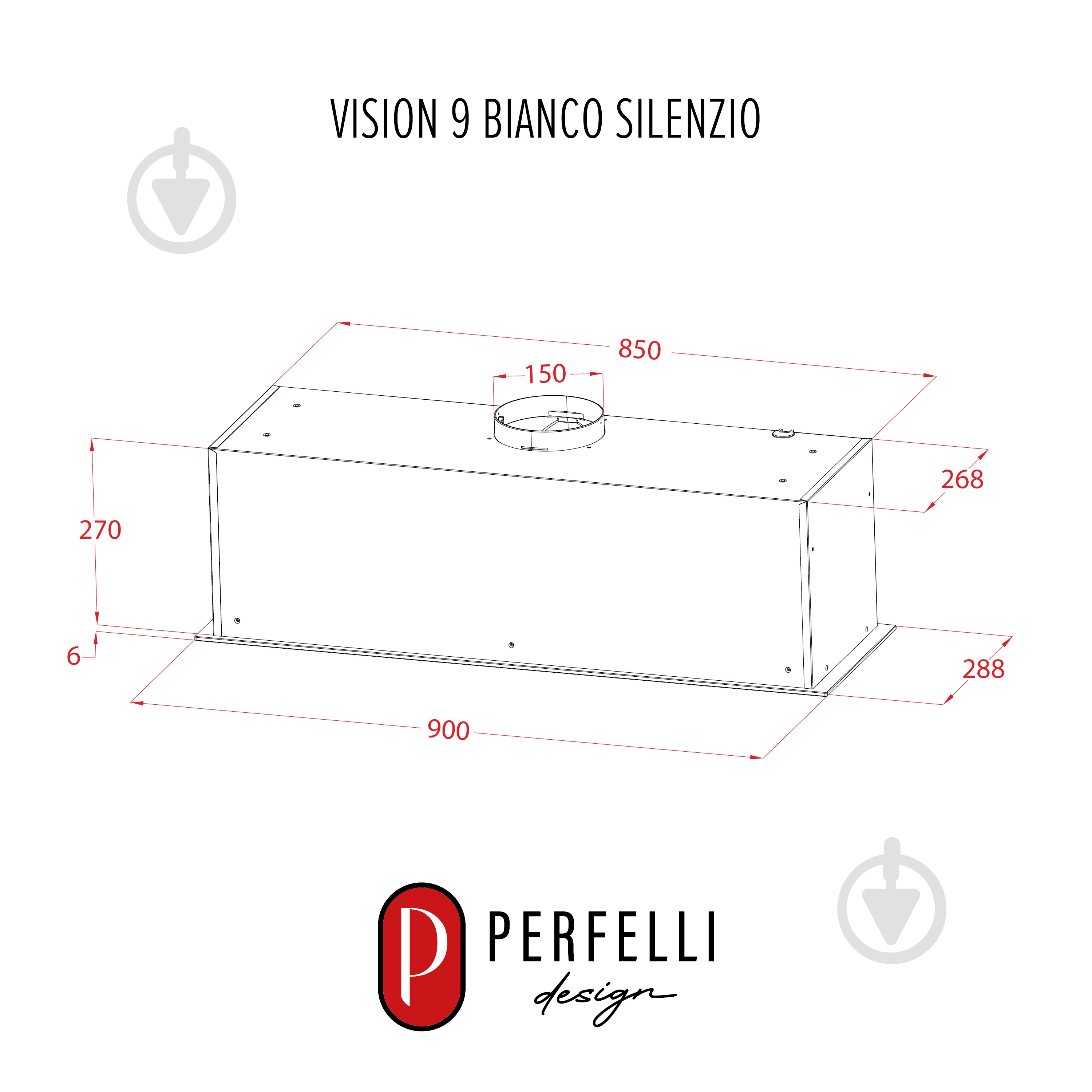 Витяжка Perfelli Design VISION 9 BIANCO SILENZIO - фото 18 Витяжка Perfelli Design VISION 9 BIANCO SILENZIO - фото 18