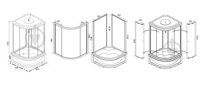 Душовий бокс Water House Modern 80x80x215 см TM-881E-A (80) - фото 8