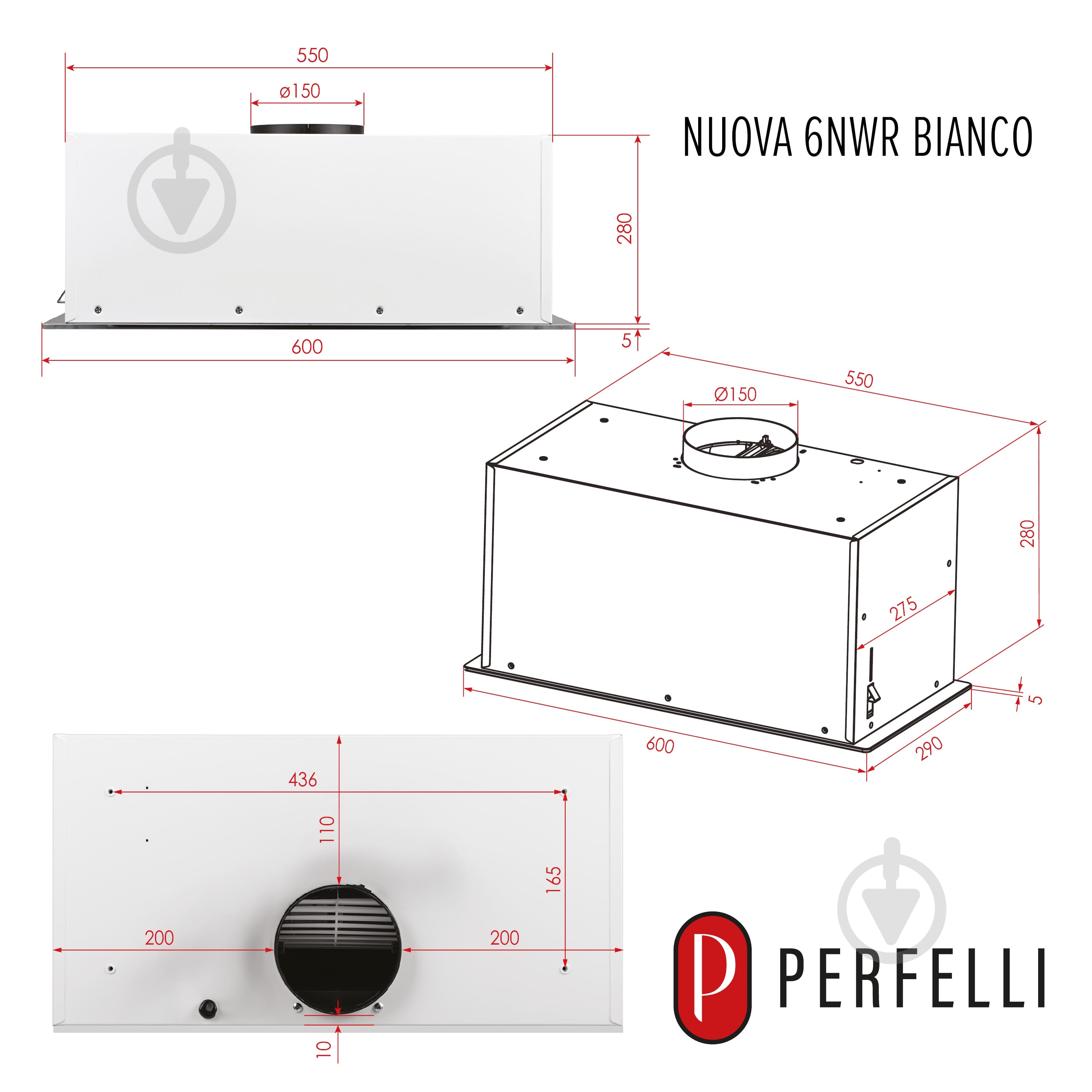 Вытяжка Perfelli NUOVA 6NWR BIANCO - фото 19 Вытяжка Perfelli NUOVA 6NWR BIANCO - фото 19