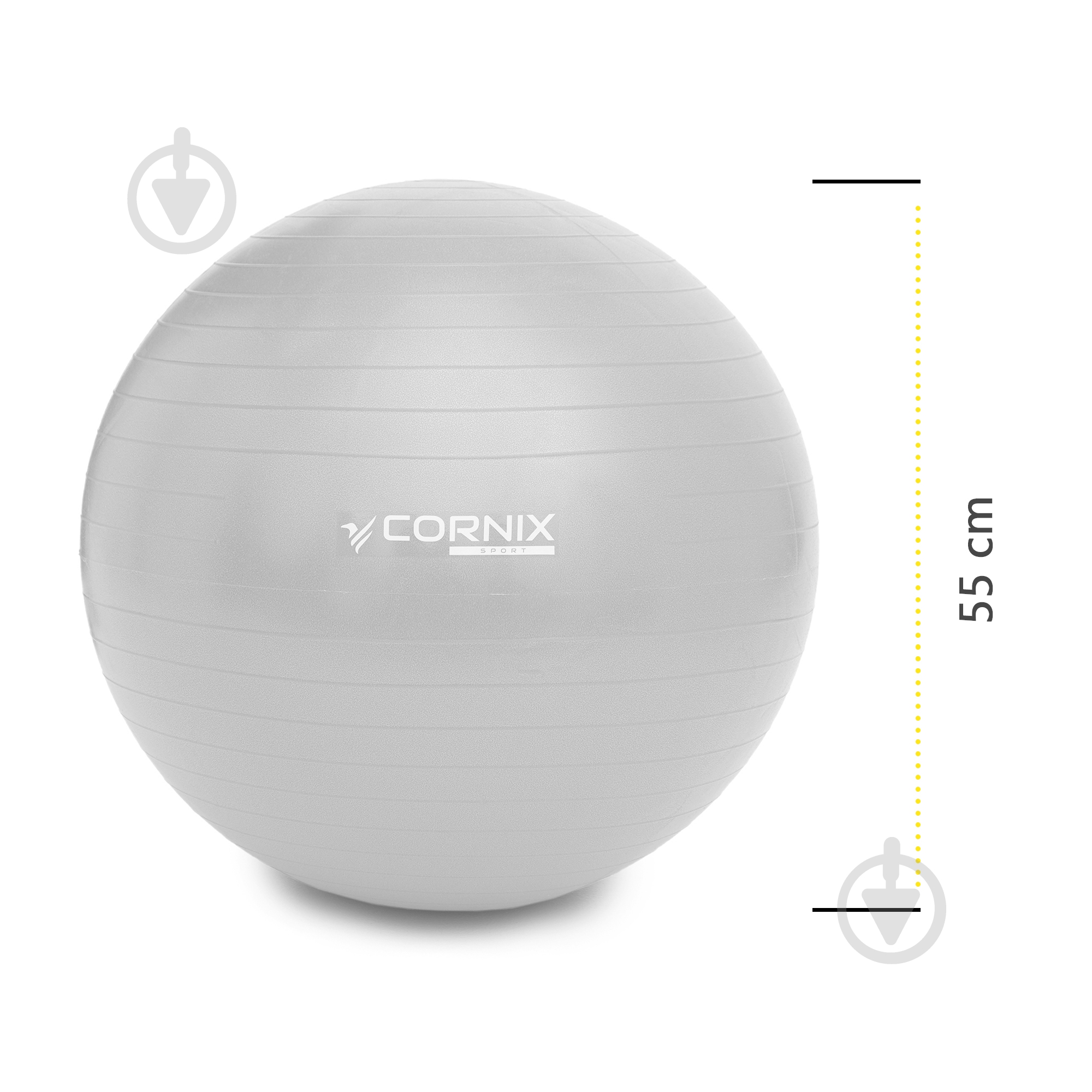Фітбол Cornix Anti-Burst Silver d55 см XR-0359 - фото 8 Фітбол Cornix Anti-Burst Silver d55 см XR-0359 - фото 8